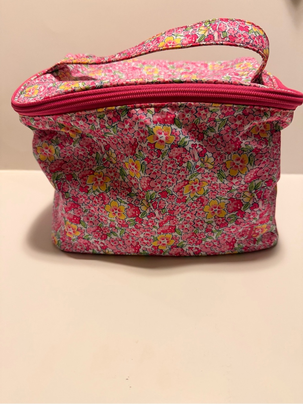 Lauren Ralph Lauren Pink Floral Top-Handle Cosmetic Case